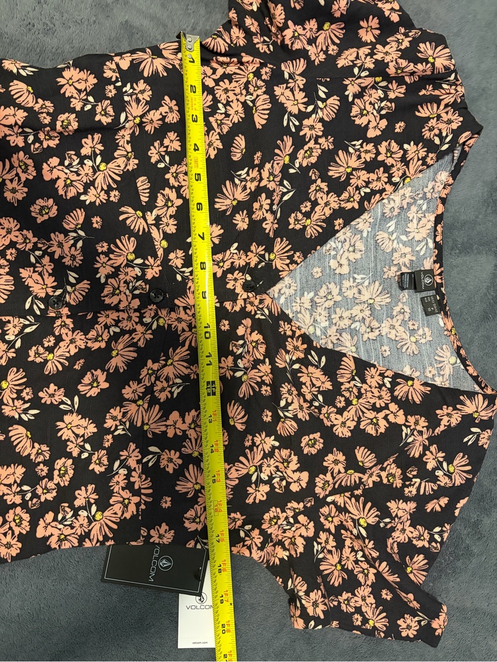 Volcom Black Tunic Dress with Pink Floral Print - Picture 5 of 5